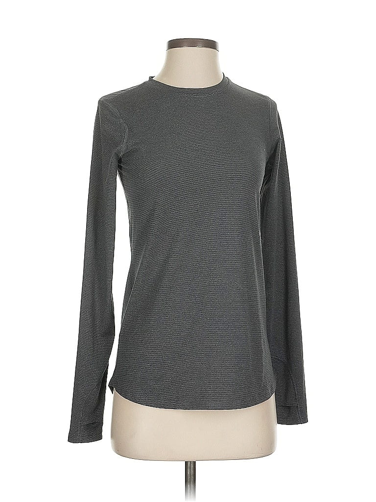 Pre-owned Zella Long Sleeve T-shirt In Gray