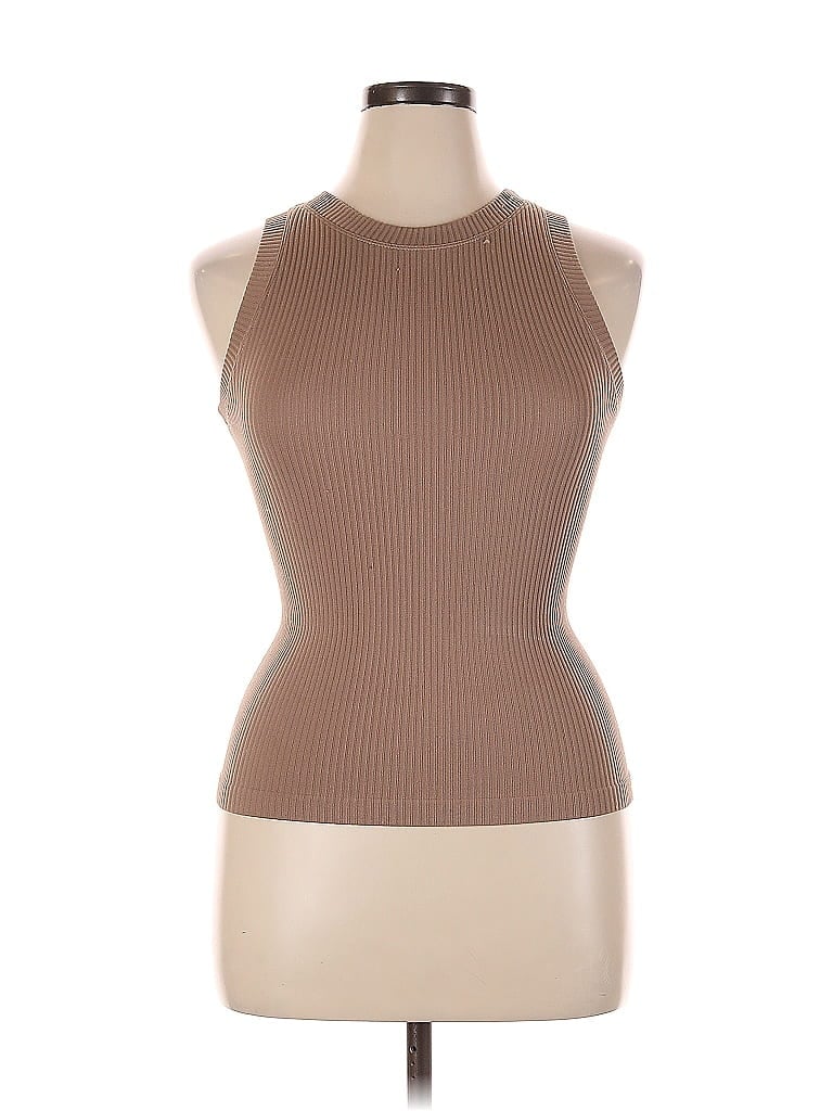 Pre-owned Aura Sleeveless Top Brown Halter Neckline Tops