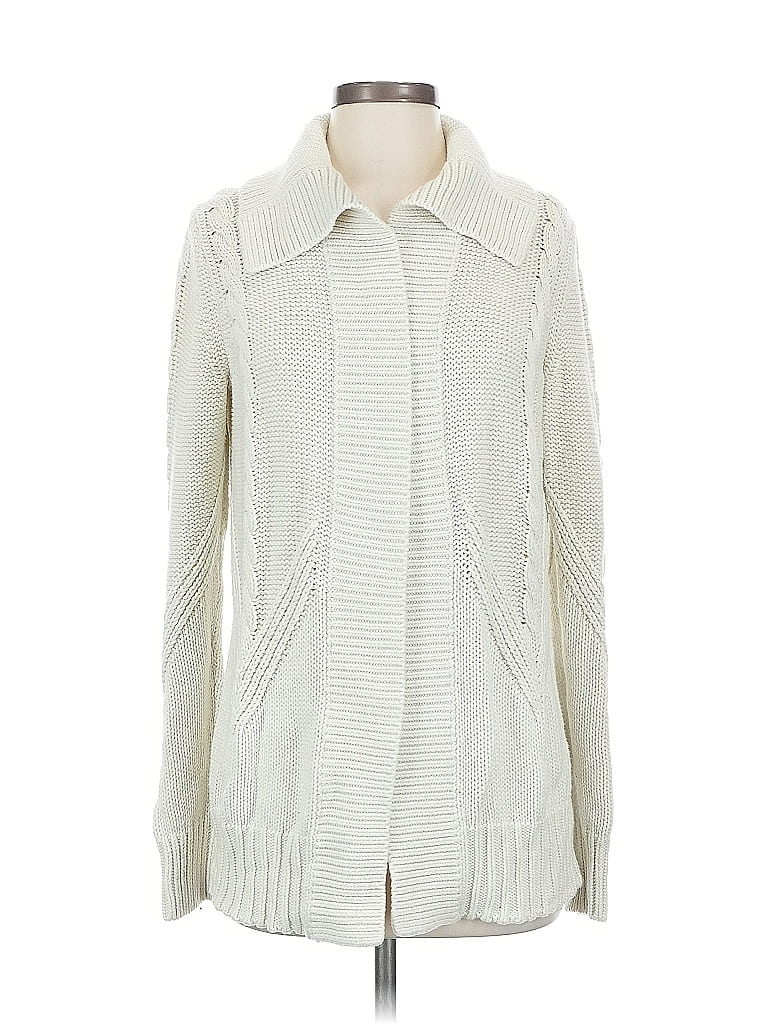 Pre-owned Banana Republic Cardigan Sweater In White
