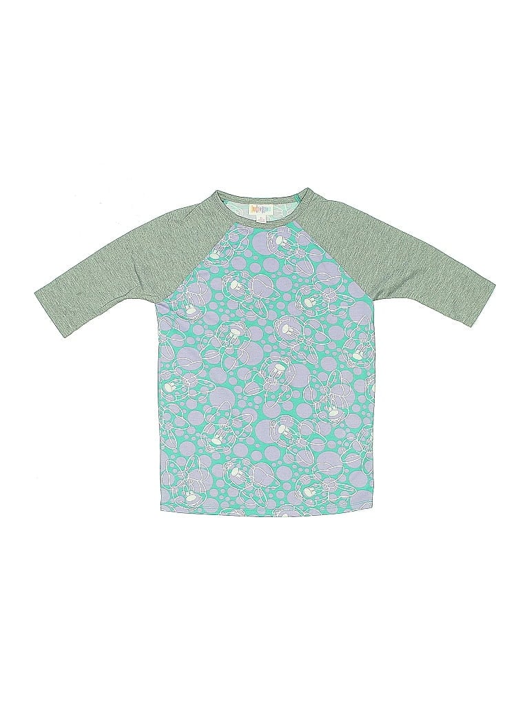 Pre-owned Lularoe Kids' 3/4 Sleeve T-shirt In Green