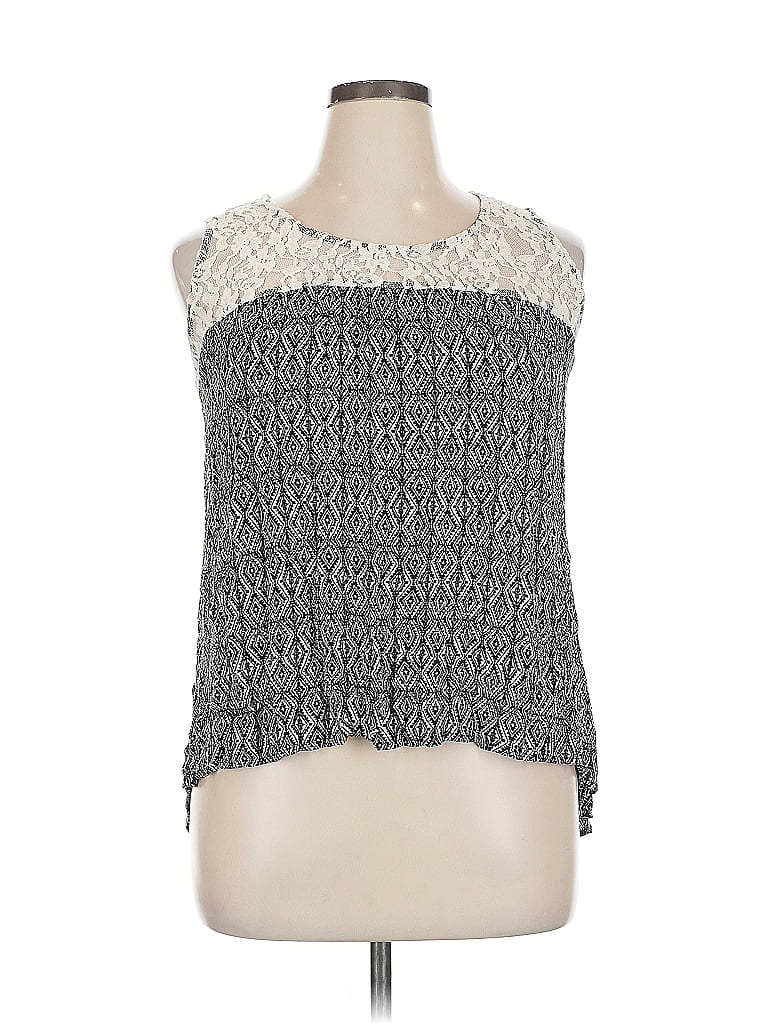 Pre-owned Bobeau Sleeveless Blouse In Gray