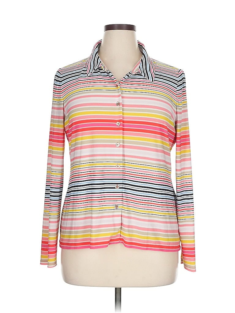 Pre-owned Tommy Hilfiger Long Sleeve Button Down Shirt In Pink