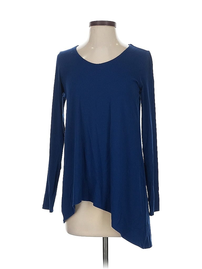 Pre-owned Eileen Fisher Long Sleeve T-shirt In Blue