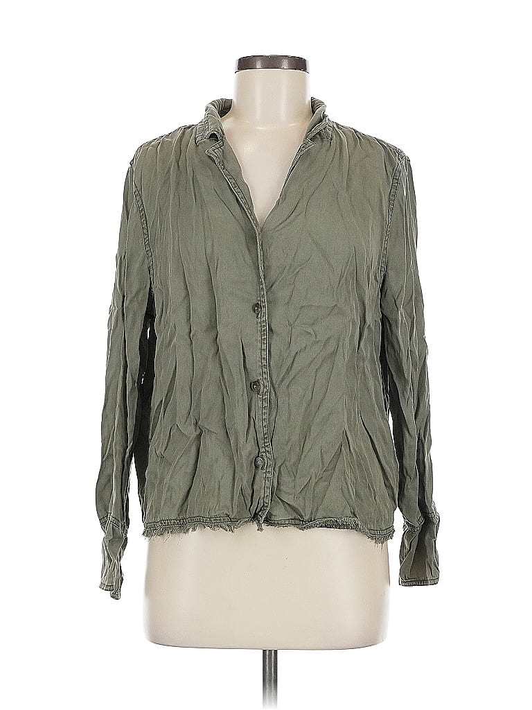 Pre-owned C&c California Long Sleeve Blouse In Green