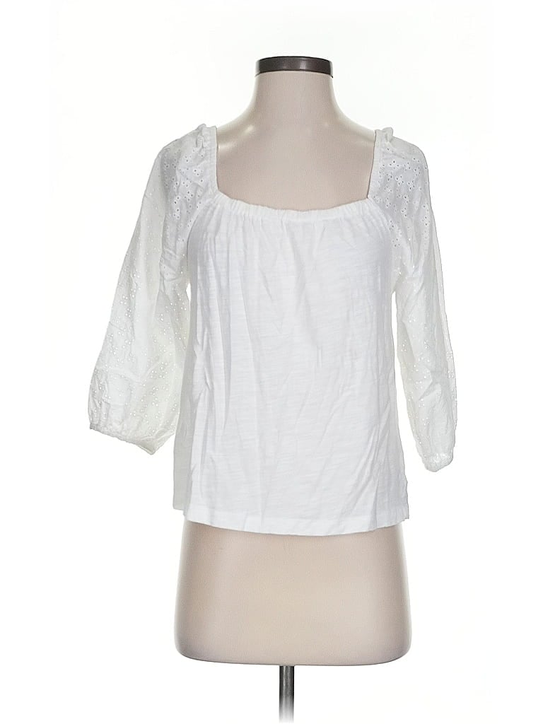 Pre-owned Sanctuary 3/4 Sleeve Top White Square Neckline Tops