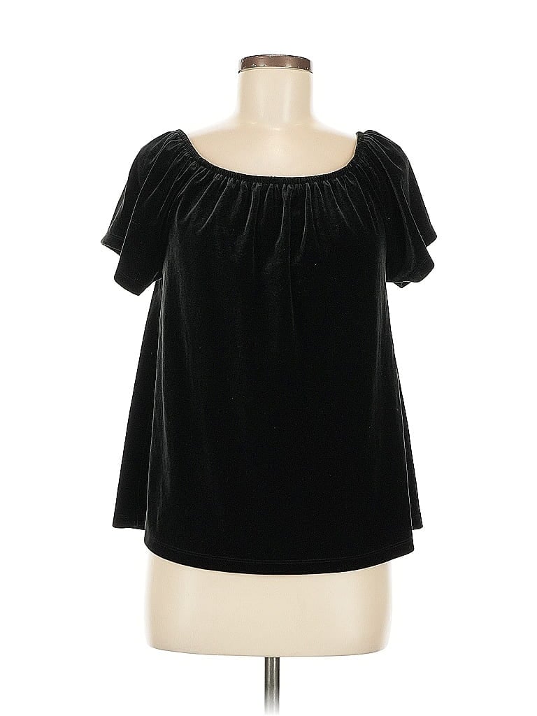 Pre-owned Gap Outlet Short Sleeve Blouse In Black