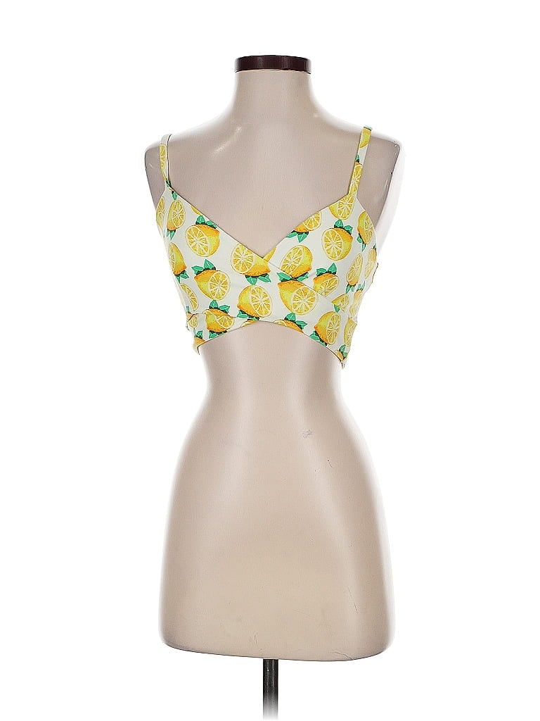 Pre-owned Kimchi Blue Tank Top Yellow Strapless Neckline Tops