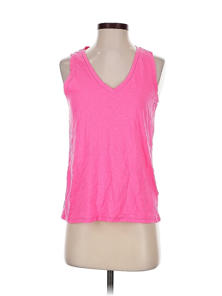 Pre-owned J.crew Factory Store Tank Top Pink Plunge Neckline Tops