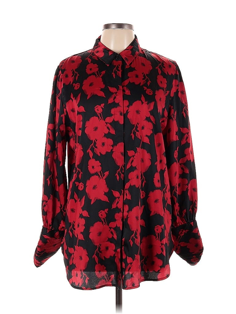 Pre-owned Chico's Long Sleeve Blouse In Red