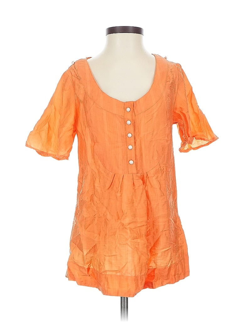 Pre-owned H&m Short Sleeve Blouse In Orange