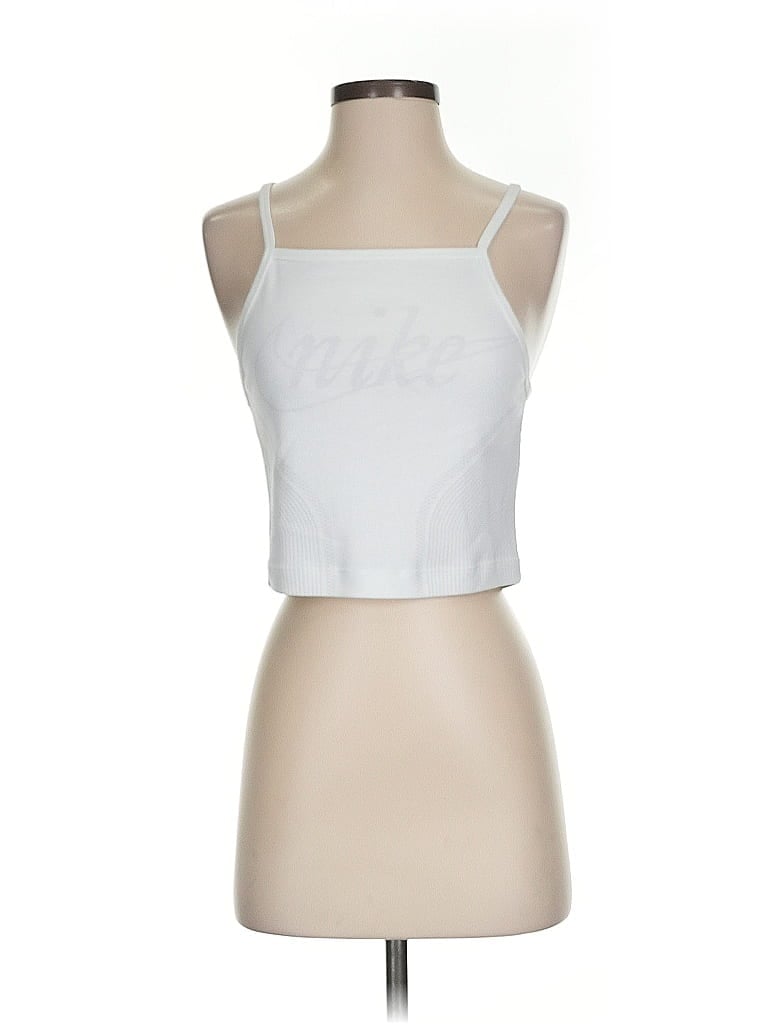 Click to view more detailed imagery on our partner's website Pre-owned Nike Tank Top Silver Halter Neckline Tops