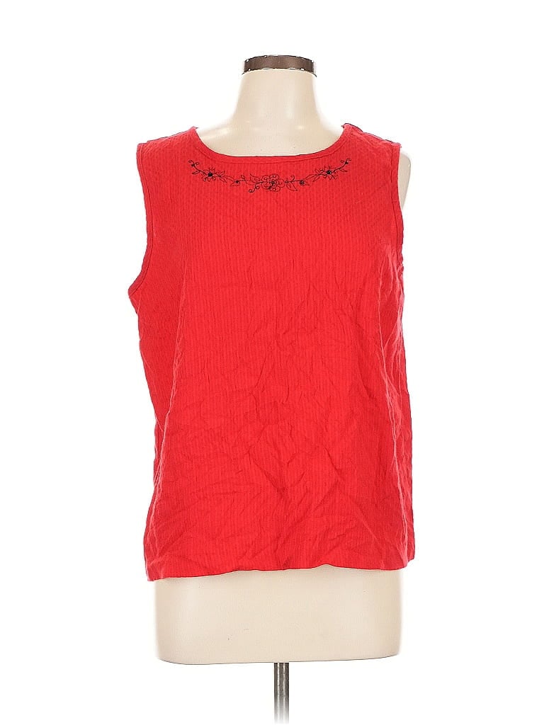 Pre-owned Koret Sleeveless Top Red Scoop Neck Tops