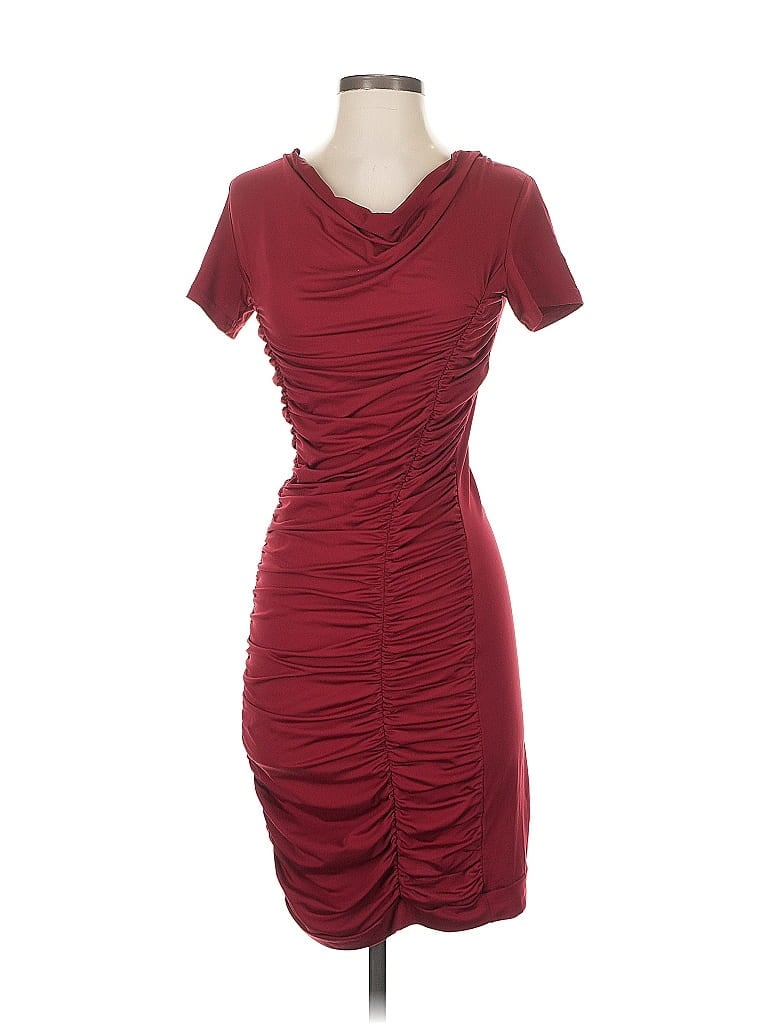 Pre-owned Blooming Jelly Cocktail Dress In Burgundy
