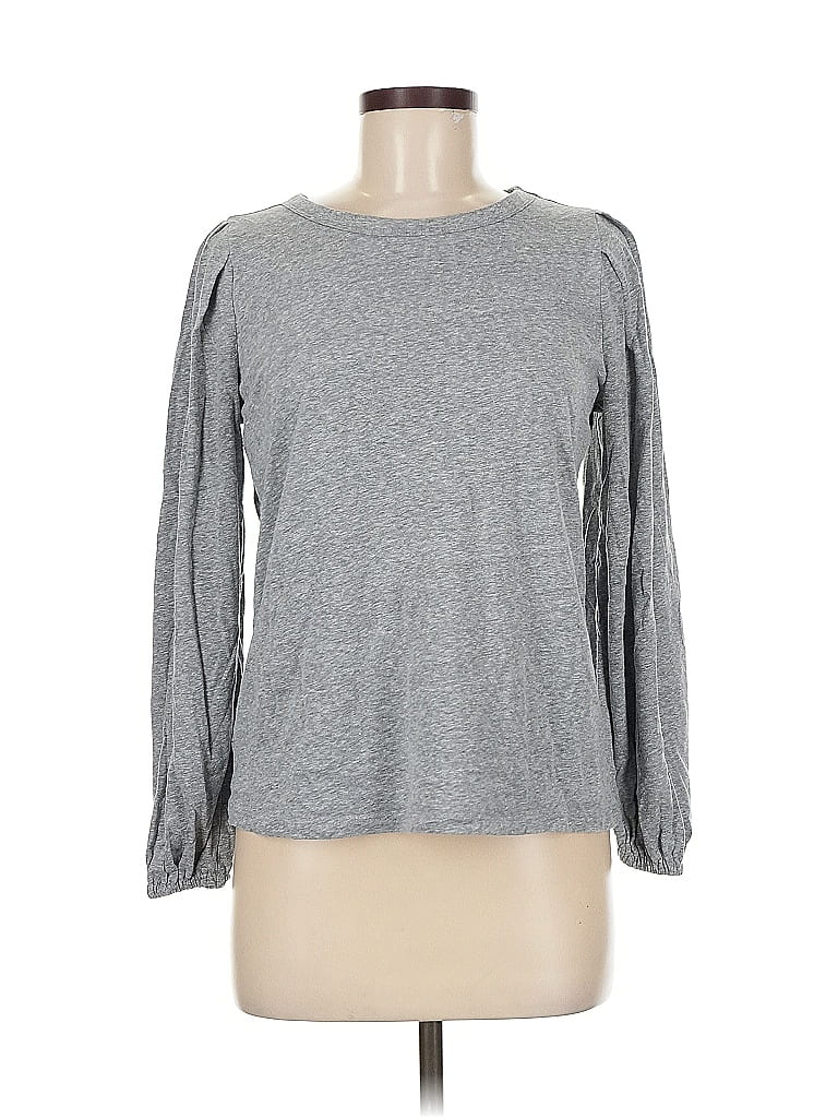 Pre-owned Ann Taylor Loft Long Sleeve T-shirt In Gray