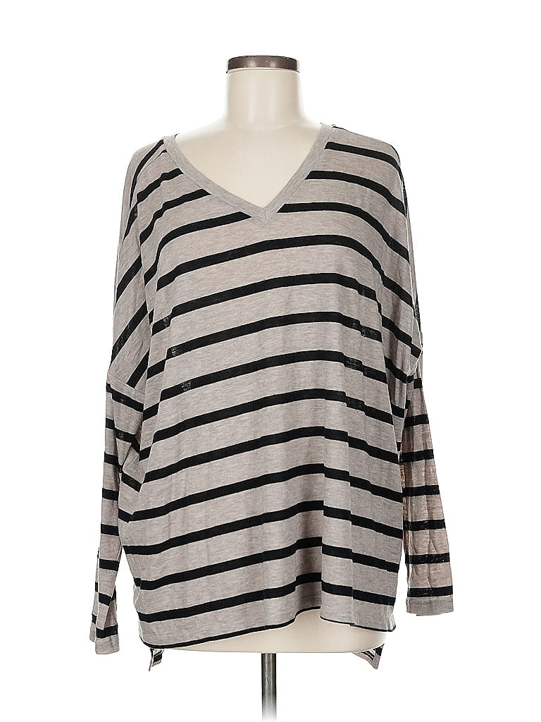 Pre-owned Express One Eleven Long Sleeve T-shirt In Gray