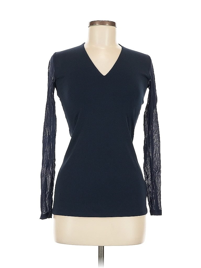 Pre-owned Inc International Concepts Long Sleeve Top Blue V Neck Tops