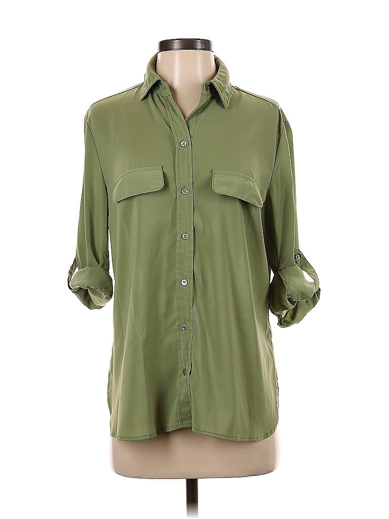 Pre-owned White Stag 3/4 Sleeve Blouse In Green