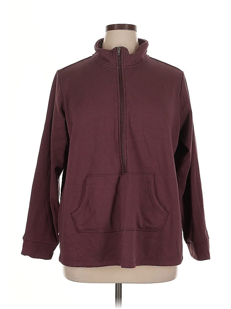 Pre-owned Torrid Zip Up Hoodie In Burgundy