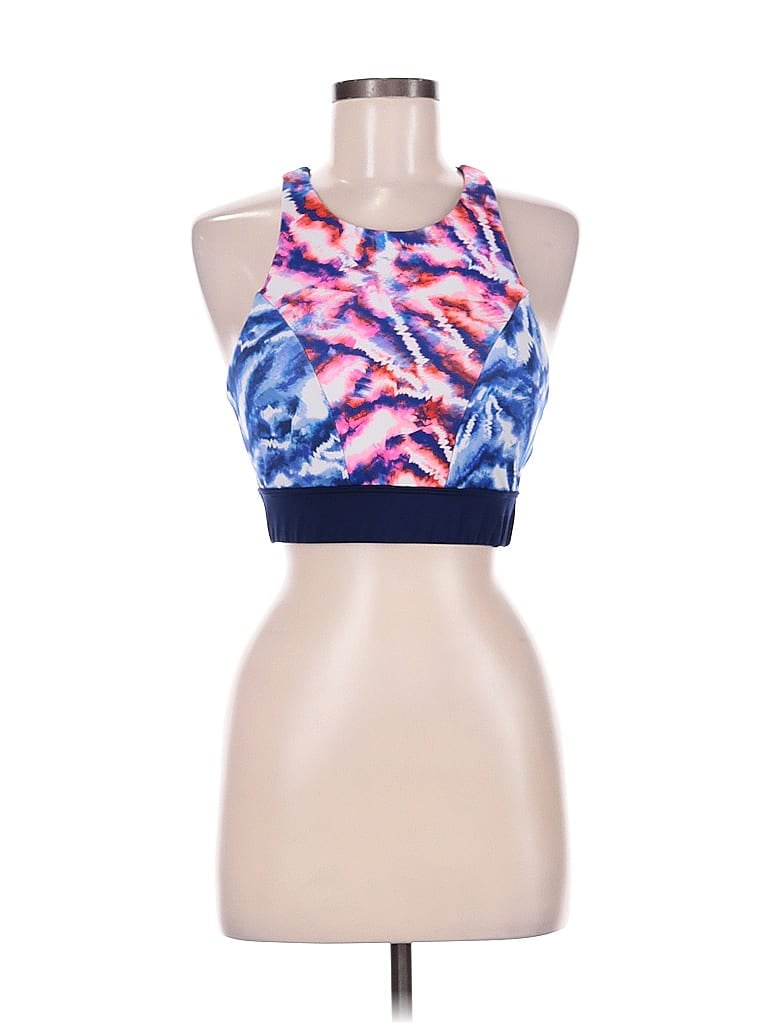 Pre-owned Tyr Tank Top Blue Halter Neckline Tops