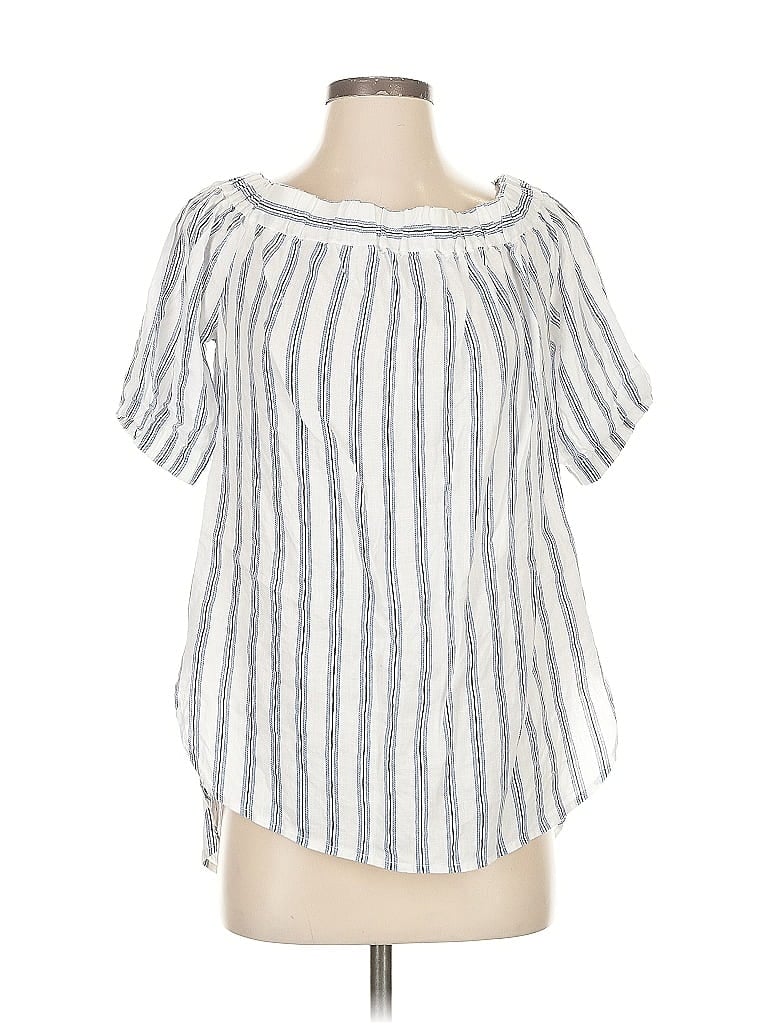 Pre-owned Michael Michael Kors Short Sleeve Blouse In White