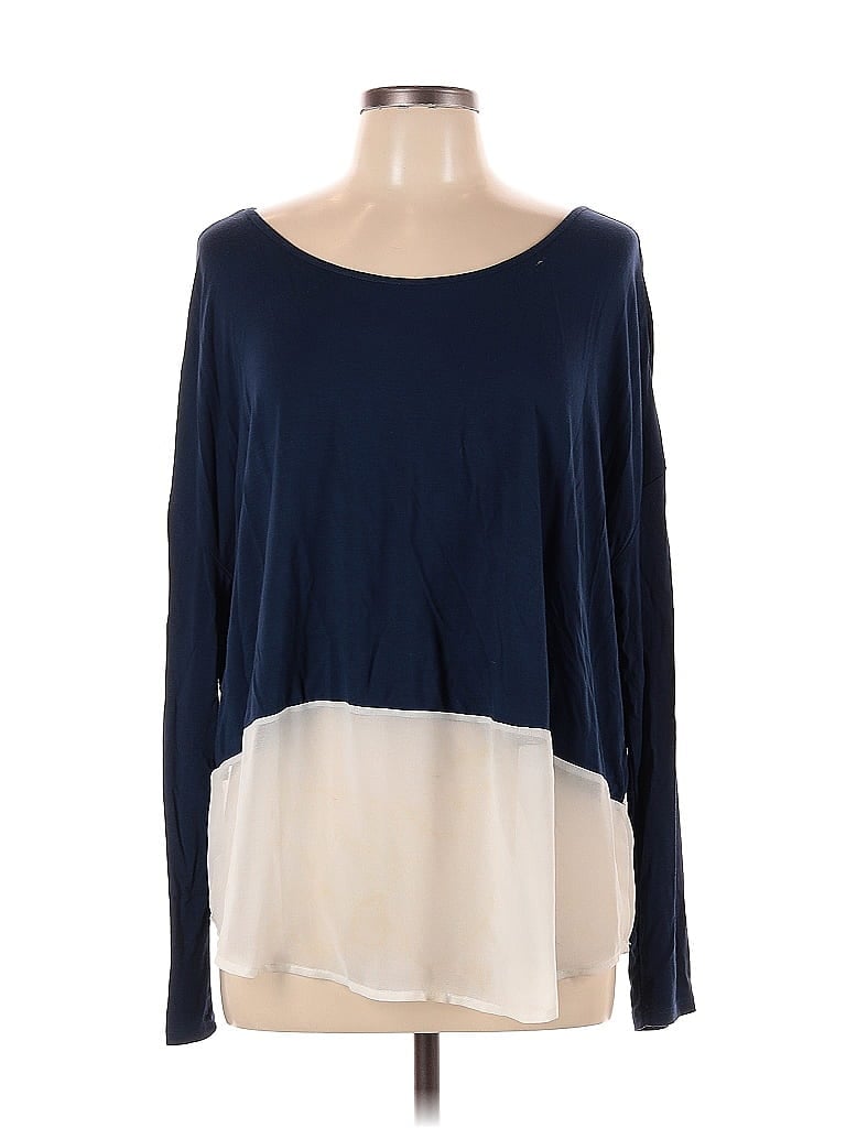 LUMIERE Pre-owned Long Sleeve Top Blue Boatneck Tops