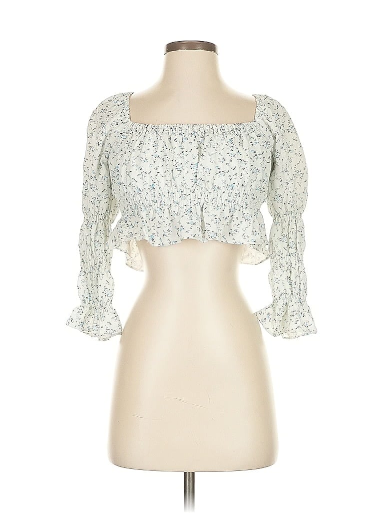 PINK LILY Pre-owned 3/4 Sleeve Blouse In White