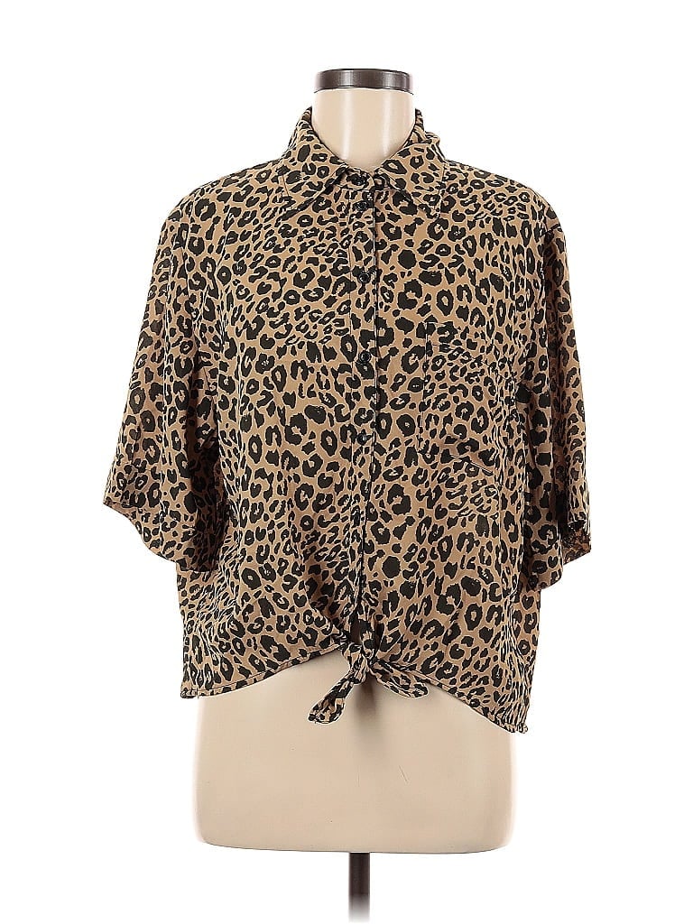 Pre-owned Sanctuary Short Sleeve Blouse In Brown