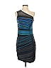 Halston Heritage Stripes Blue Cocktail Dress Size 4 - photo 1