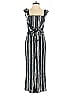 Aqua 100% Rayon Stripes Black Blue Jumpsuit Size XS - photo 1