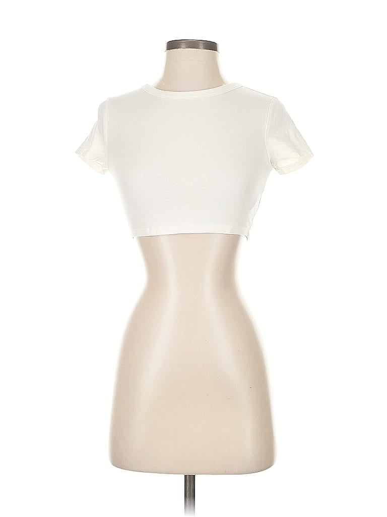 Pre-owned Divided By H&m Short Sleeve Turtleneck In White