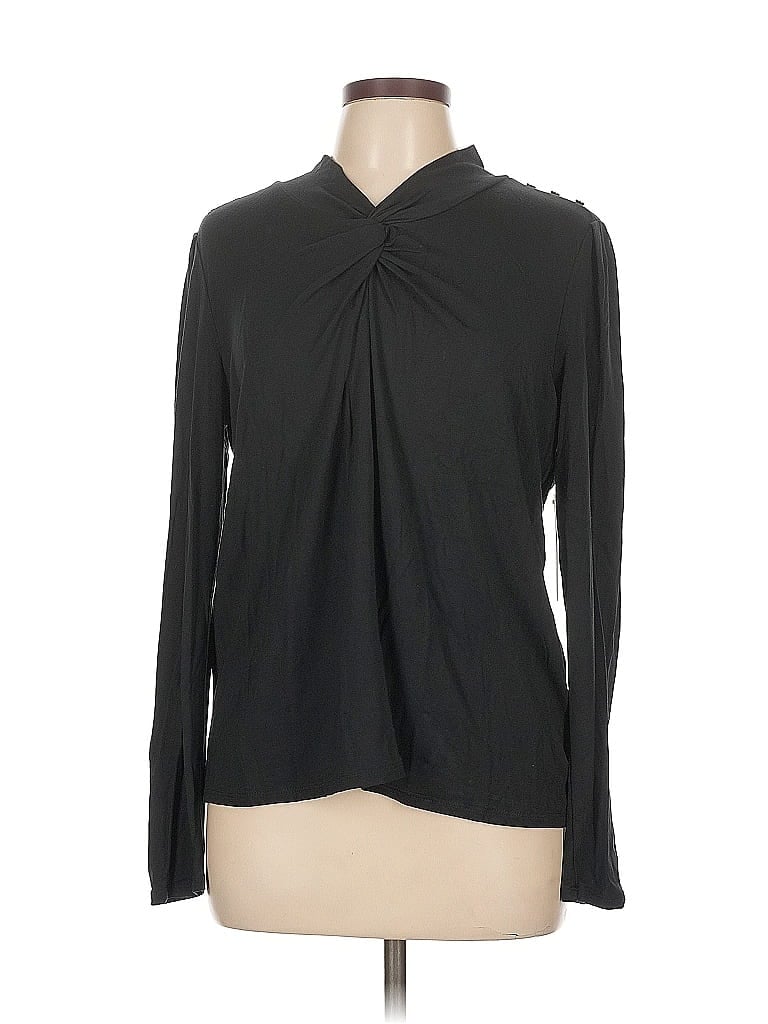 Pre-owned Calligraphie Long Sleeve Blouse In Black