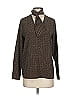 MNG Suit 100% Polyester Tweed Brown Long Sleeve Blouse Size 2 - photo 1