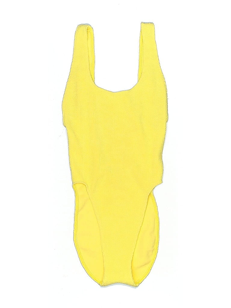 Pre-owned Asos Design One Piece Swimsuit In Yellow
