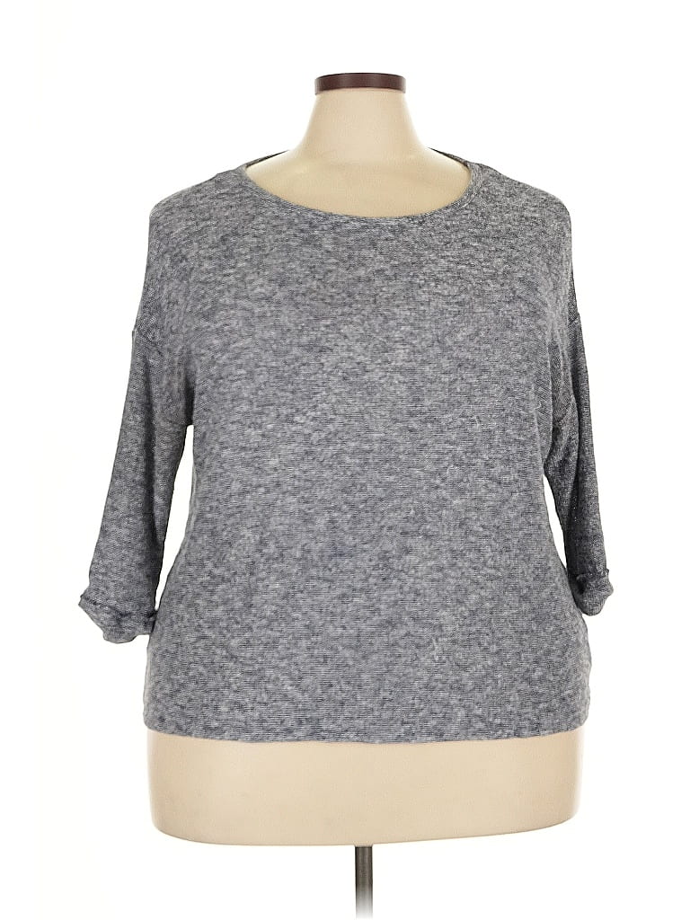 Pre-owned Torrid 3/4 Sleeve Top Blue Boatneck Tops