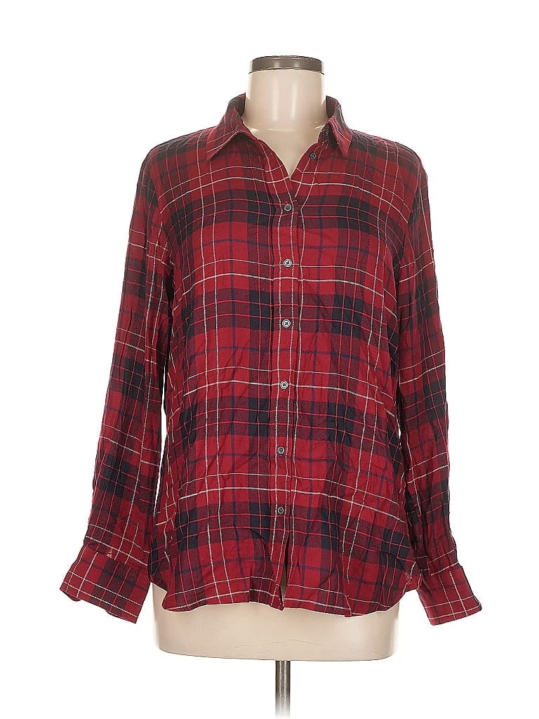 Pre-owned Banana Republic Long Sleeve Button Down Shirt In Red