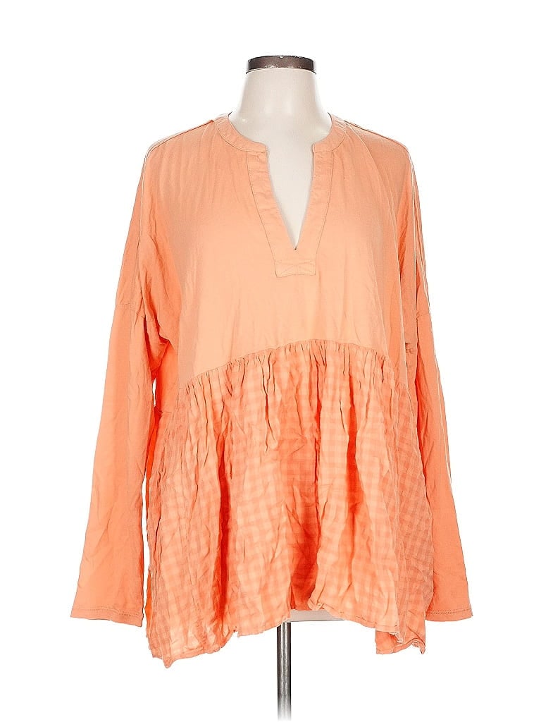Pre-owned Pilcro Long Sleeve Blouse In Orange
