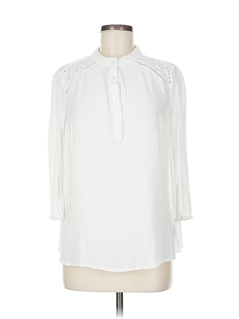 Pre-owned Torrid 3/4 Sleeve Blouse In White
