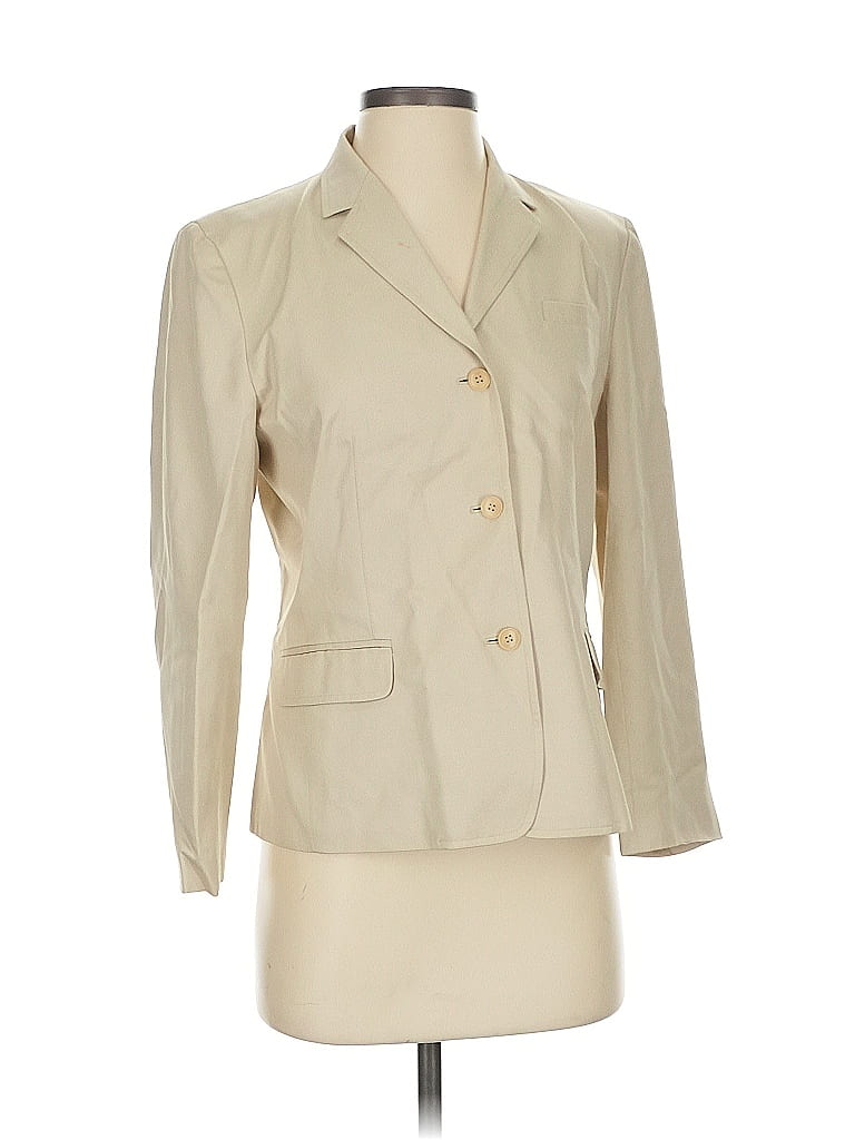Pre-owned Ann Taylor Loft Silk Blazer Jacket In White