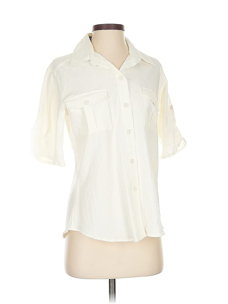 Pre-owned White Stag Short Sleeve Blouse In White