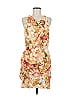 Significant Other Floral Tan Orange Cocktail Dress Size 8 - photo 1