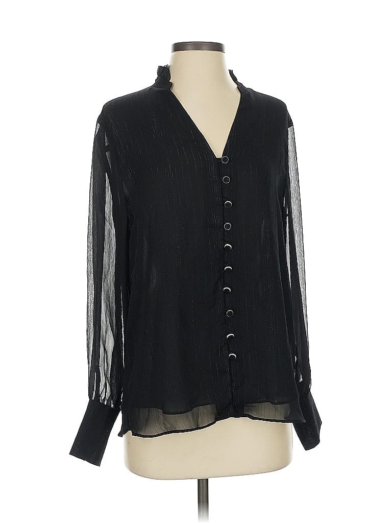 Pre-owned Elie Tahari Long Sleeve Blouse In Black
