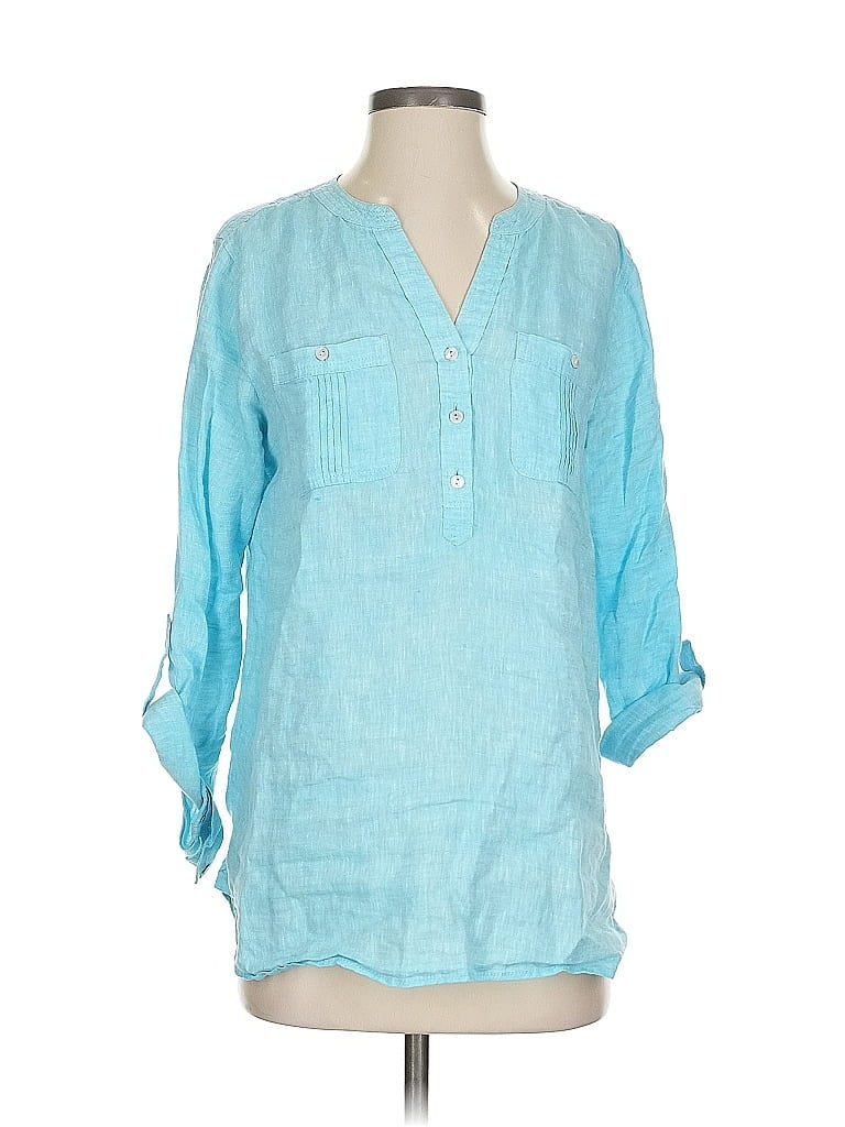 Pre-owned Talbots 3/4 Sleeve Blouse In Blue