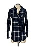 Athleta 100% Cotton Plaid Blue Long Sleeve Button-Down Shirt Size XXS - photo 1