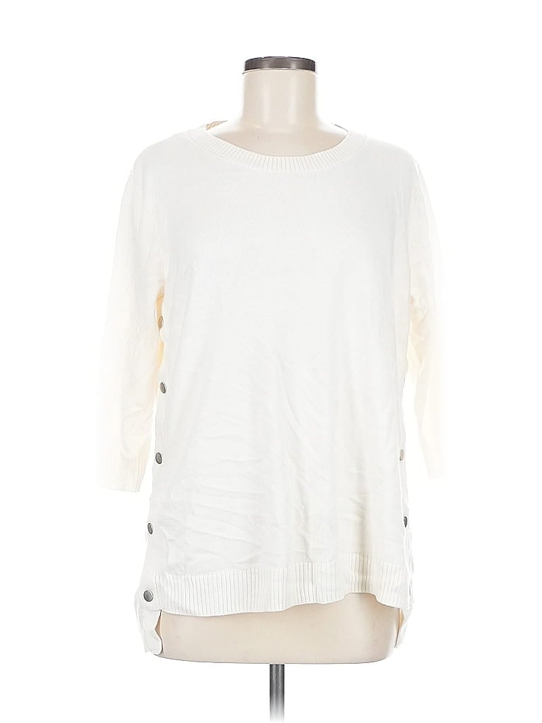 Pre-owned New York And Company Pullover Sweater In White