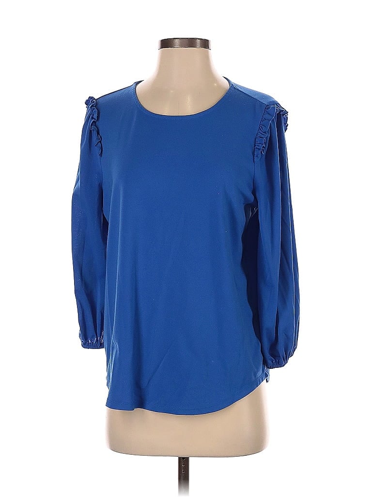 Pre-owned Adrianna Papell 3/4 Sleeve Blouse In Blue