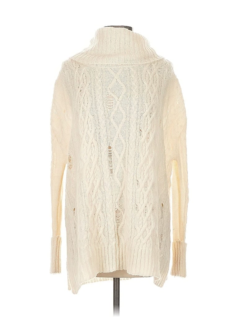 Pre-owned Free People Turtleneck Sweater In White