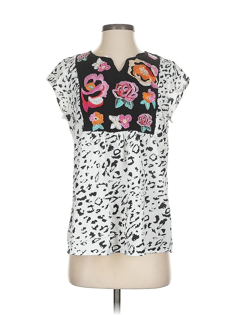 Pre-owned Assorted Brands Short Sleeve Blouse In White