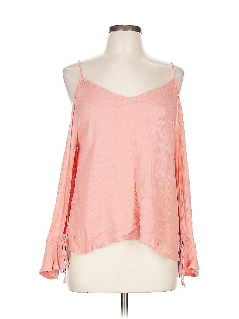 Pre-owned Elodie Long Sleeve Blouse In Pink