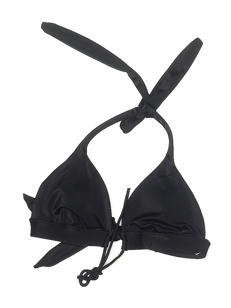 Pre-owned Victoria's Secret Swimsuit Top Black Solid Pattern Swimwear