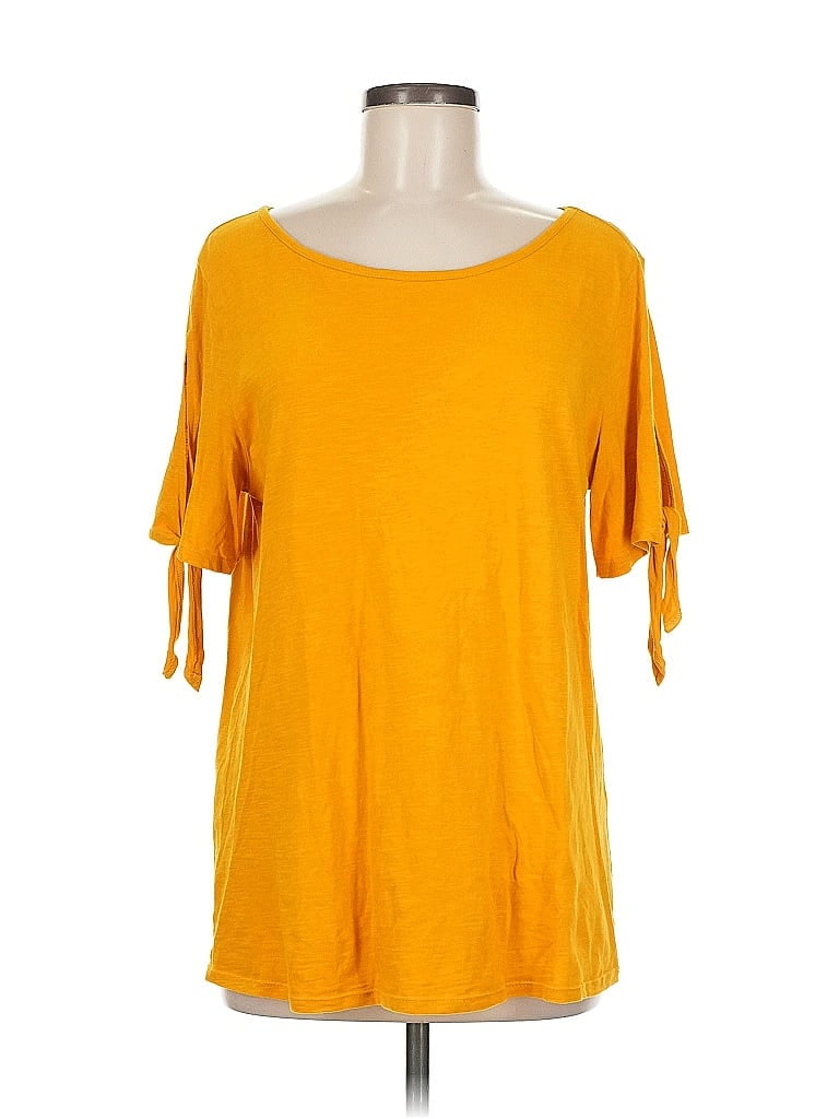 Pre-owned Ann Taylor Loft 3/4 Sleeve T-shirt In Yellow